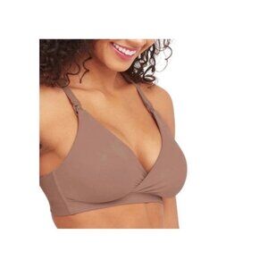 SPANX Bra-Llelujah Mama Nursing Bra Tan Nude Wire Free Stretch Racerback Large